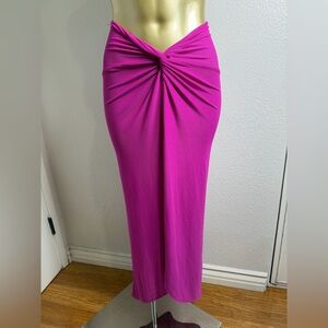 Meshki Fuchsia Mesh Long Skirt XXS